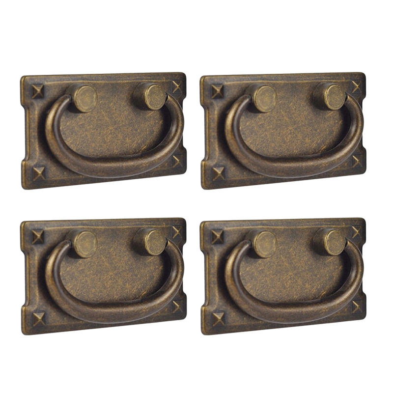 Furniture Hardware Brackets - 4 قطعة خمر العتيقة برونزية درج