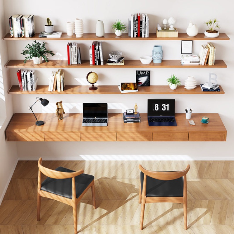 Home Furniture & Hardware Trading - مكتب كمبيوتر خشبي صلب بتصميم إسكندنافي
