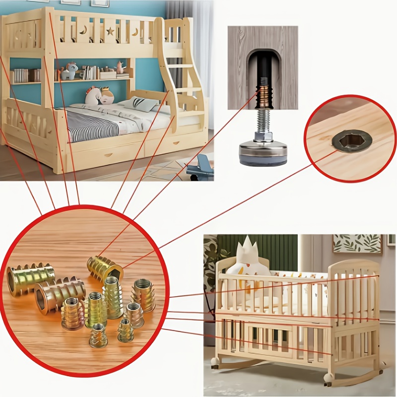 100 قطعة من صواميل M6 ملولبة م - مراجعة Furniture Hardware Threaded Inserts وسعره